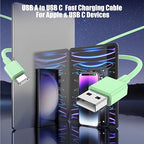 3-Pack Green USB A to USB C Cable，USB to USB C Car Carplay Cable - Image 3