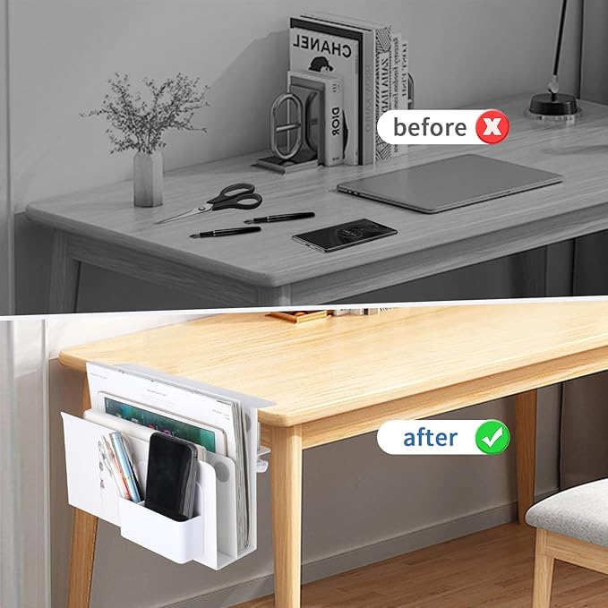 2 Tier Desk Side Storage, Under Desk Laptop Holder - Image 3