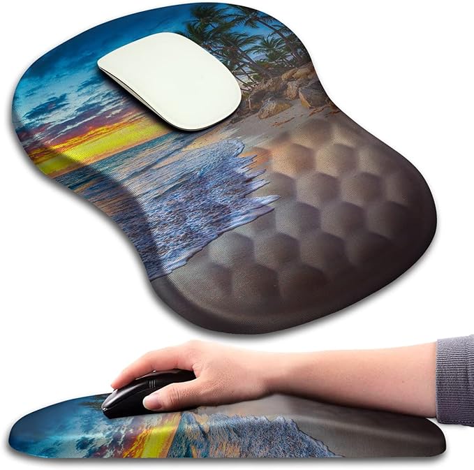 Mouse Pad Wrist Support, Ergonomic Mouse Pad by KUOSGM