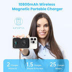 Magnetic Portable Charger 10800mAh, 4-in-1 Wireless Power Bank - Image 2
