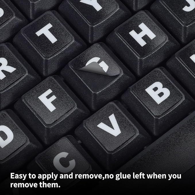 2PCS English Keyboard Stickers Replacement Letters, Full Size Big Letter QWERTY - Image 3