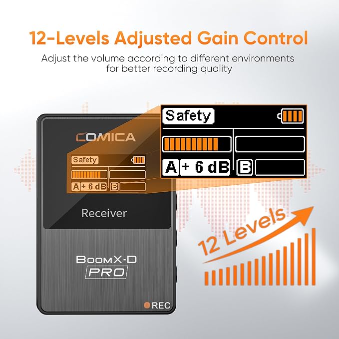 COMICA BoomX-D1 PRO Wireless Lavalier Microphone, 16GB Storage, Safety Audio - Image 7