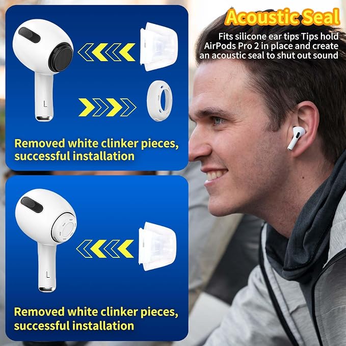 4 Pair Compatible with AirPods Pro 2nd/1st Generation Replacement Ear Tips - Image 5