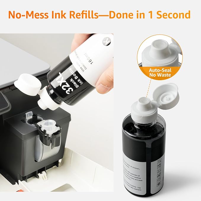 Jeoskarky Compatible for HP 31xl Color HP 32xl Black Ink Bottle for HP Smart - Image 2
