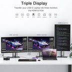 USB Docking Station GIQ USB C hub USB 3.0 to Dual HDMI VGA Adapter Triple - Image 3