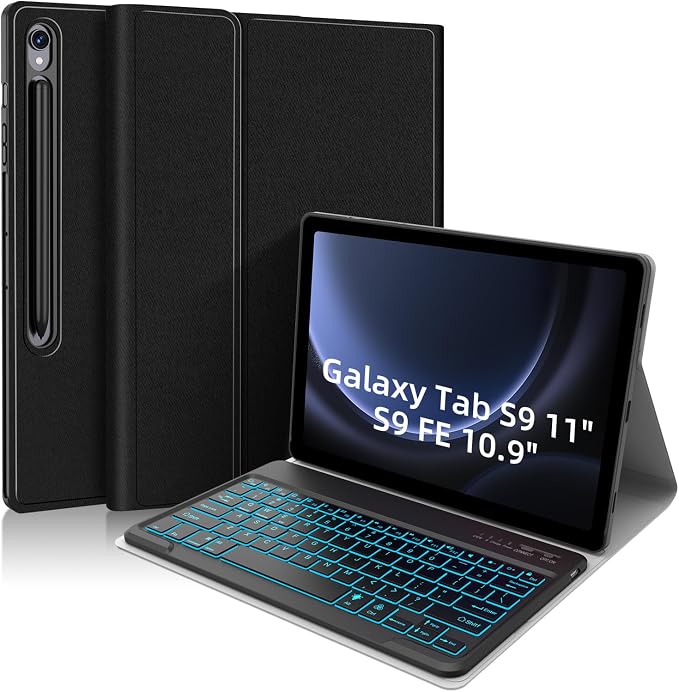 Backlit Keyboard Case for Samsung Galaxy Tab S10 FE/S9 FE 5G 10.9"/ Tab S9 11" by PIMOFEE