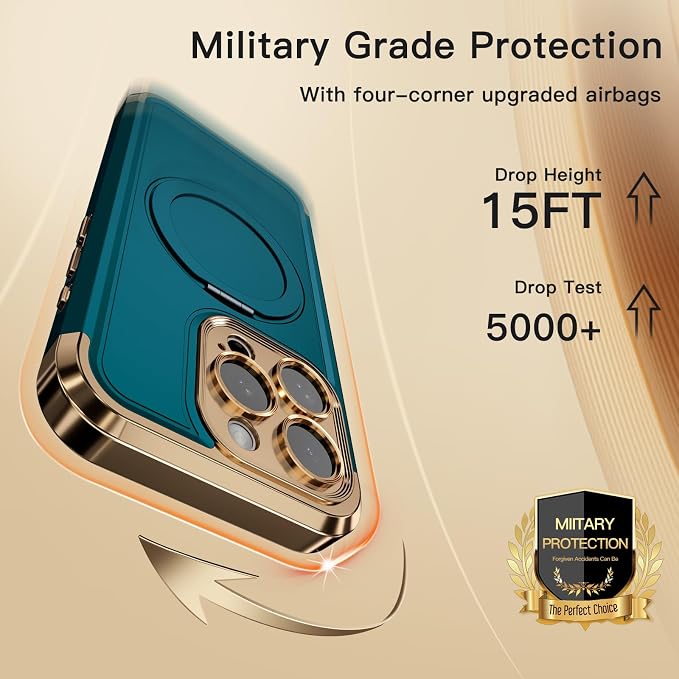 COOLQO for iPhone 14 Pro Case 6.1'' Upgraded 360° Spin Magnetic Stand - Image 5