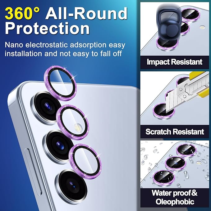 for Samsung Galaxy S25 Plus Camera Lens Protector, Individual Metal Ring - Image 3