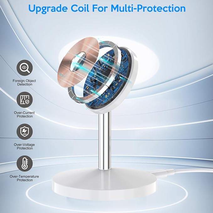 Magnetic Wireless Mag Safe Charger iPhone Stand, Magnet Wireless iPhone Charger - Image 4