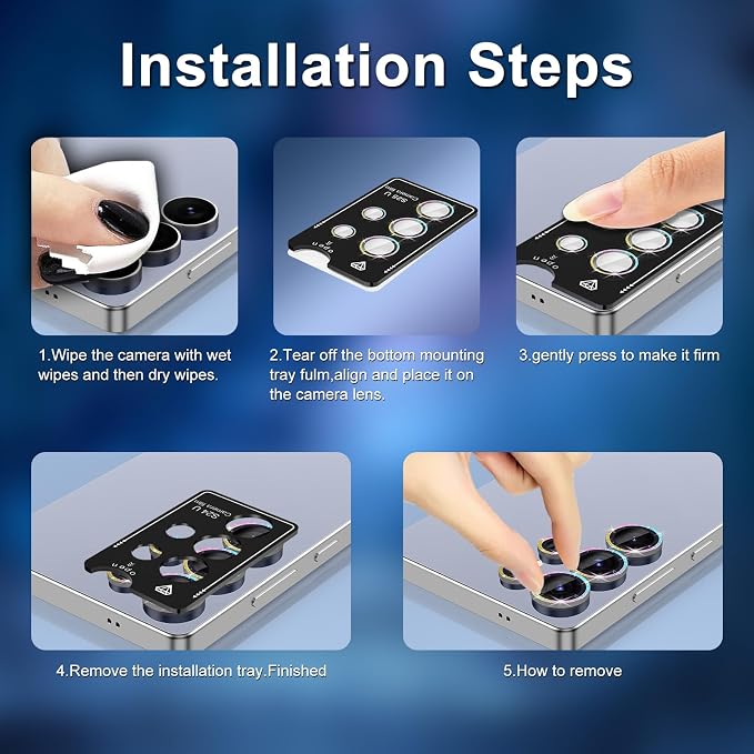 for Samsung Galaxy S25 Ultra Camera Lens Protector, Individual Metal Ring - Image 6