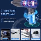 Car Vacuum Portable Cordless, 21000PA 4 in 1 Suck/Blow/Pump/Charger 120W - Image 4