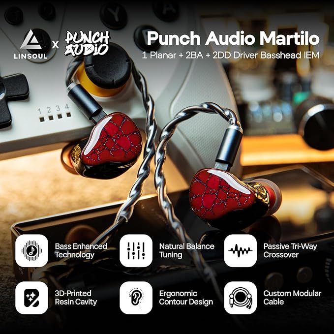 Linsoul Punch Audio Martilo in Ear Monitor, 1 Planar + 2BA + 2DD Hybrid Driver - Image 2