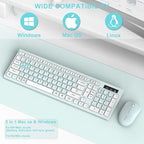 Wireless Keyboard and Mouse Combo, Full-Sized Wireless Keyboard and Adjustable - Image 5