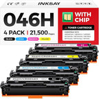046H Toner Cartridge Set with Chip High Capacity Replacement by INKBAY