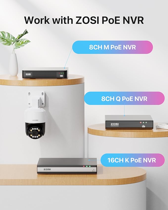 ZOSI 2 x C296 5MP 3K PoE PT Add-on Camera Outdoor - Image 4