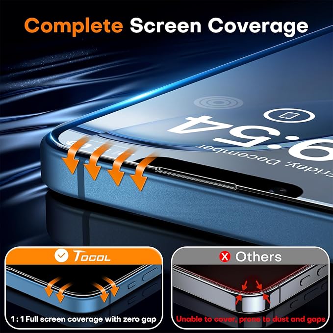 TOCOL for iPhone 13 mini Screen Protector 9H Hardness Military Grade - Image 5
