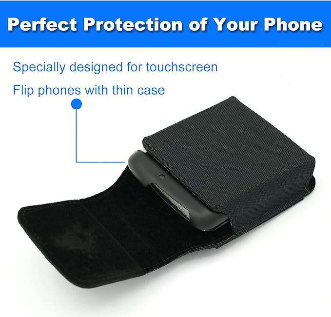 BECPLT for Galaxy Z Flip7 FE 7 6 5 4 3 Nylon Cell Phone Pouch Holster Case - Image 2