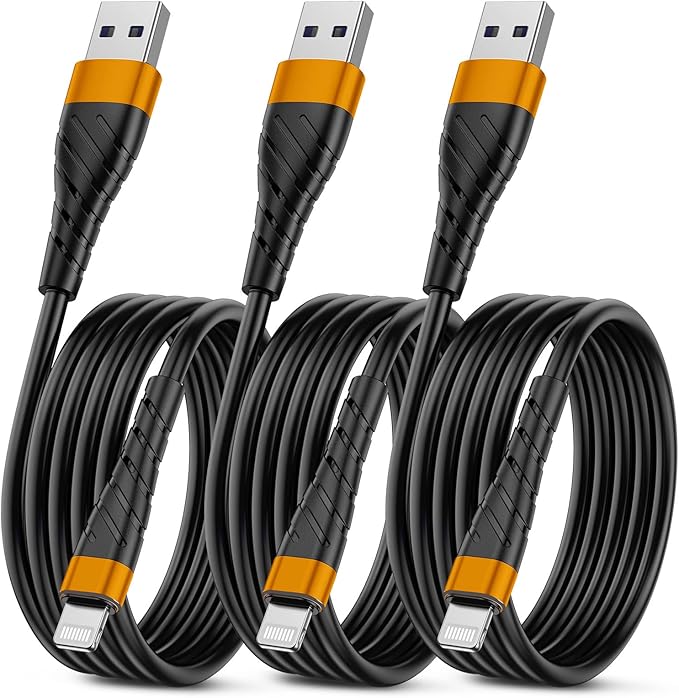 OIITH Apple MFi Certified iPhone Charger Cable 3 Pack 6 Ft, Long Lightning by OIITH