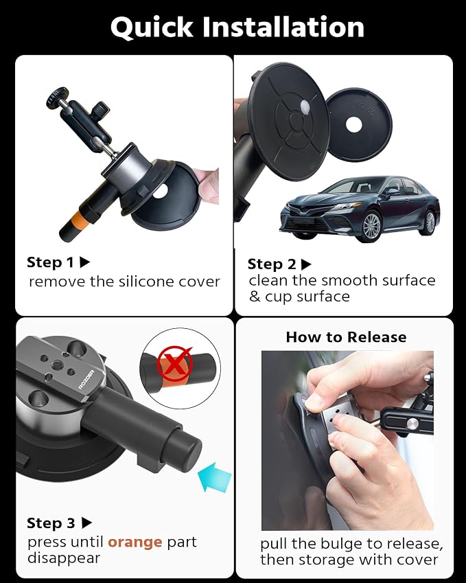 3" Suction Cup Mount Kit for Action Cams/Phone/360 Camera/DSLR Comes - Image 7