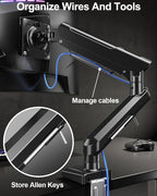 Single Monitor Mount Arm, Fits 13-32 Inch, Holds 4.4-22lbs, Full Motion - Image 3
