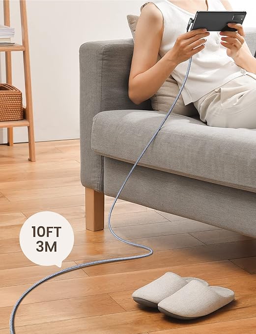 AINOPE USB C Cable 10FT 3.1A Type C Charger Fast Charging, Right Angle USB Type - Image 7
