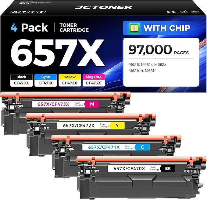 657X Toner Cartridge Set 4-Pack by JCTONER