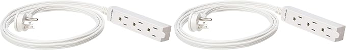 Amazon Basics Rectangular Indoor Extension Cord Power Strip, Flat Plug by AmazonBasics