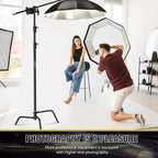 LOMTAP C Stand Light Stand Stainless Metal Photography Kit - Image 6