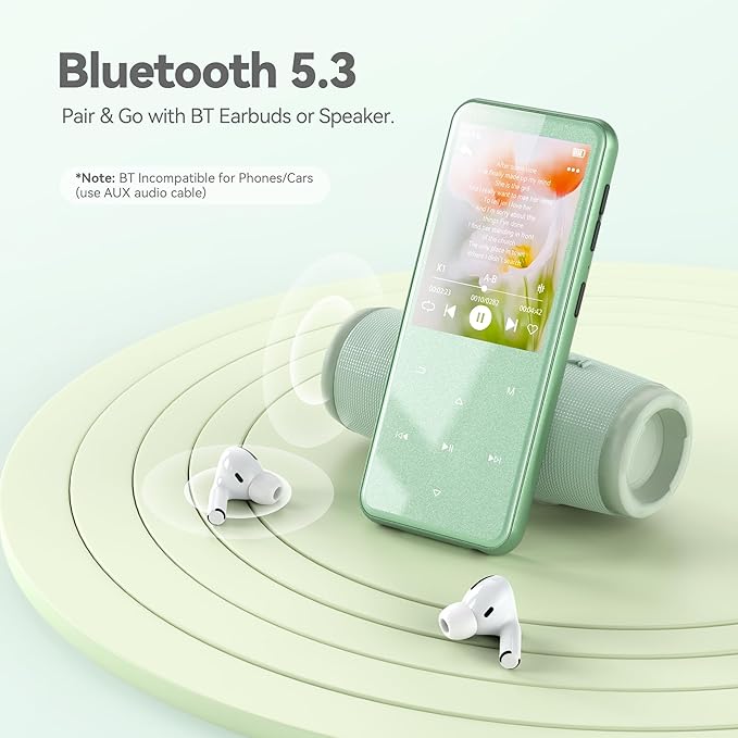 AGPTEK 64GB MP3 Player with Bluetooth, M3 2.4 inch Music Player with Speaker - Image 3