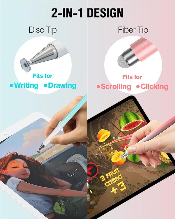 Stylus Pen for Touchscreen, 2 in 1 Stylists Pens Compatible - Image 3