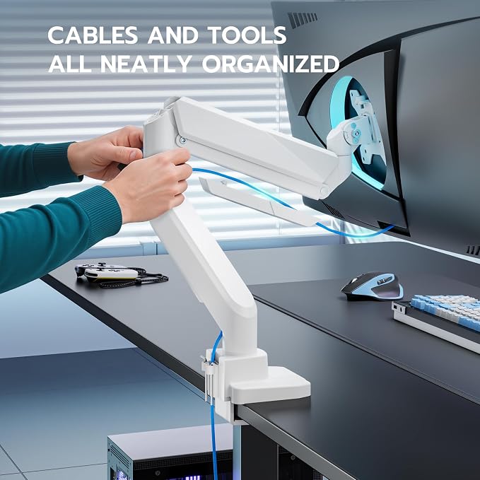 ARES WING Single Monitor Arm, Heavy Duty Adjustable Monitor Arm - Image 5