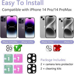 2 Pack Camera Lens Protector for iPhone 14 Pro/iPhone 14 Pro Max, AR Tempered - Image 2
