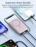 Magnetic Portable Charger, 10000mAh Power Bank, 5 in 1 Portable Charger - Image 5