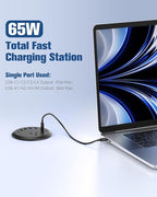 Jgstkcity 65W USB-C Hidden Desktop Power Grommet: 1 AC Outlet, 8 USB Charging - Image 2