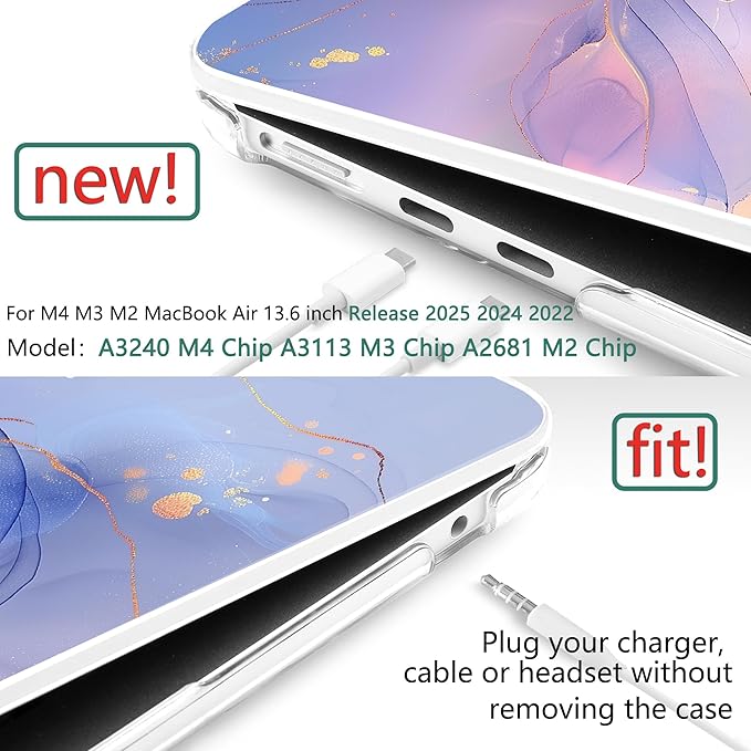 TWOLSKOO Compatible with M4 MacBook Air 13.6 inch Case 2025-2022 Release M4 - Image 3