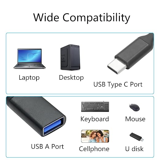 USB Splitter Cable 1FT, USB Type C Male to Dual USB A Female Y Splitter Adapter - Image 6