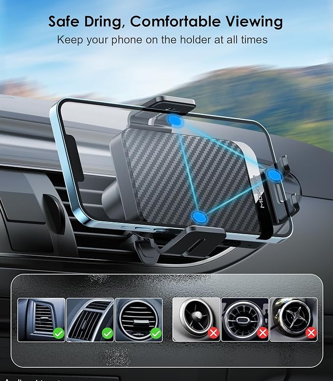 Wireless Car Charger, MOKPR 15W Fast Charging Auto-Clamping Car Charger Phone - Image 5