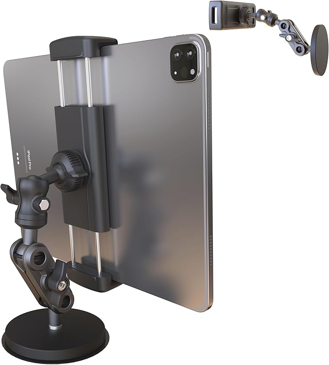Universal Magnetic Tablet Holder 360°Adjustable 7.7" Aluminum Heavy Duty Arm by VasSmtCPH