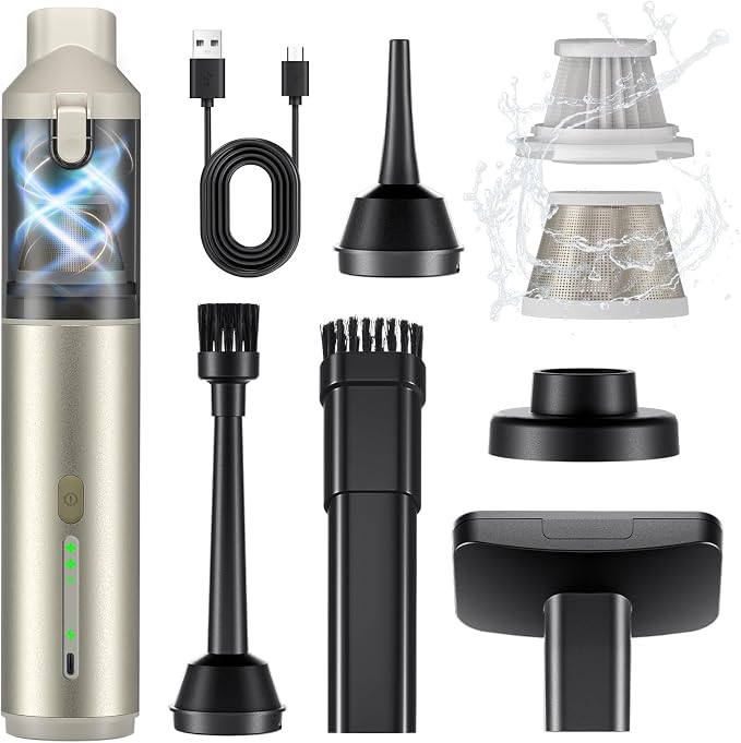 Car Vacuum Portable with 16000Pa Powerful Suction, Handheld Vacuum Cordless by Unknown