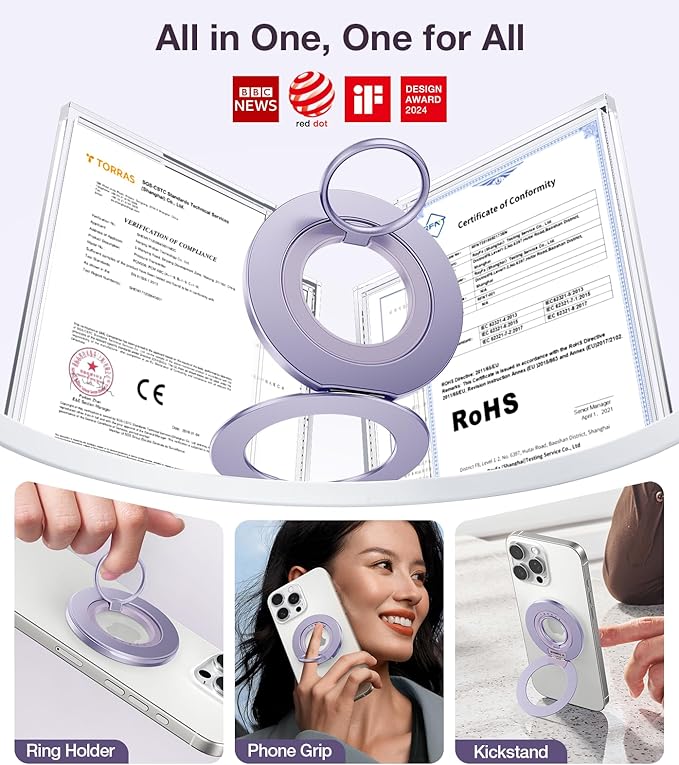 TORRAS 2025 Upgrade Fit for MagSafe Phone Grip Ring Holder Compatible - Image 2