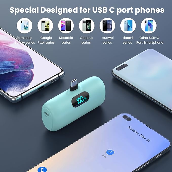 Samll Portable Charger for iPhone 16/15 Series, 5000mAh 3A PD USB C Power Bank - Image 3