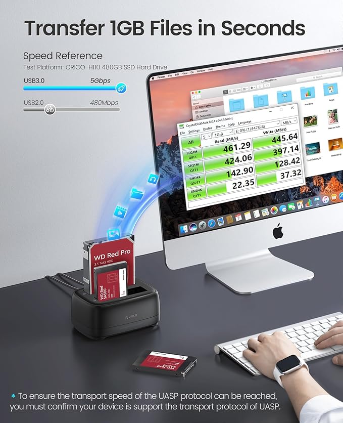 ORICO Hard Drive Docking Station Dual Bay USB 3.0 to SATA - Image 6