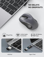 Trueque Wireless Mouse for Laptop, 2.4GHz Ergonomic Computer Mouse - Image 2