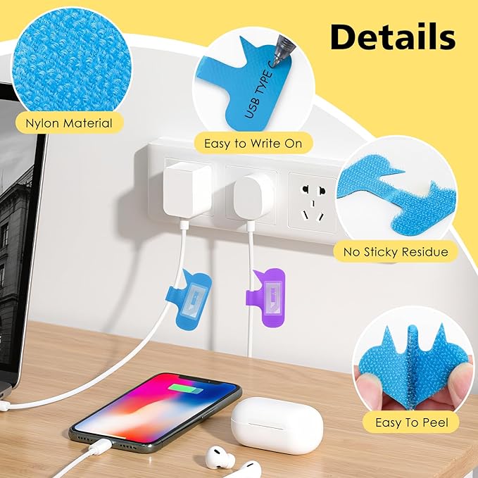 24 Set Smart NFC Cable Labels - Image 6
