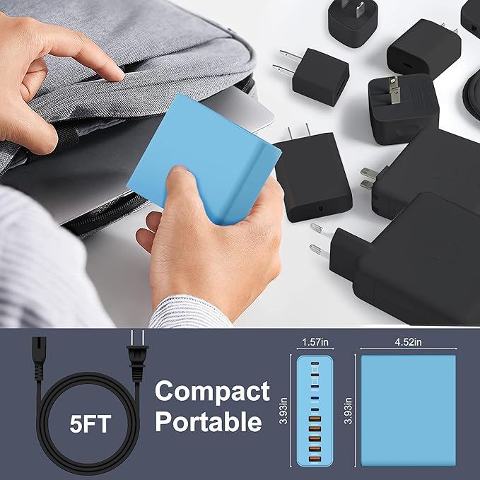 420W USB C Charger Block, 10-Port Charging Station GaN Fast Charging Type C & - Image 6