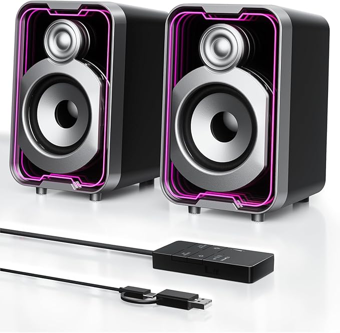 SOULION 2.0 Computer Speakers, 10W USB-Powered Bluetooth Wired PC Speaker by SOULION