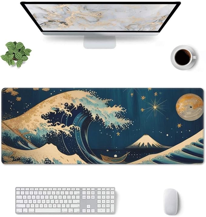 Gaming Mouse Pad, Large Non-Slip Rubber Base Mousepad, Keyboard Mouse Mat - Image 3