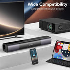Sound Bar for Smart TV, Bass Boost and Crisp Vocals, Optical/AUX/Wall Mount - Image 4