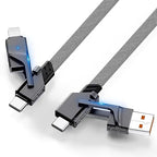2Pack 4 in 1 USB C Cable for Lightning Cable, 3FT Flat Braided USB C to USB C by bobosogo