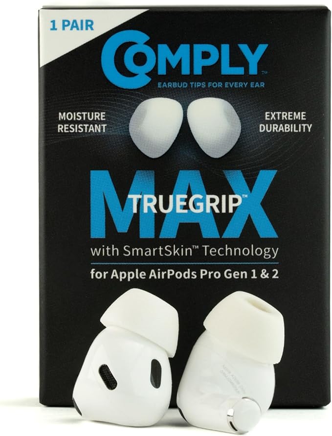 Comply TrueGrip MAX | Premium Memory Foam Replacement Earbud Tips by ComplyFoam